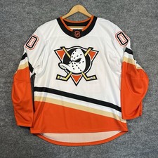 ANAHEIM DUCKS AUTHENTIC ADIDAS REVERSE RETRO 2.0 HOCKEY JERSEY Mens Sz 50 RARE