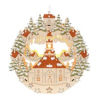Holz Fensterbild Seiffener Kirche 30Cm Beleuchtet Elektrisch Weihnachtsdeko