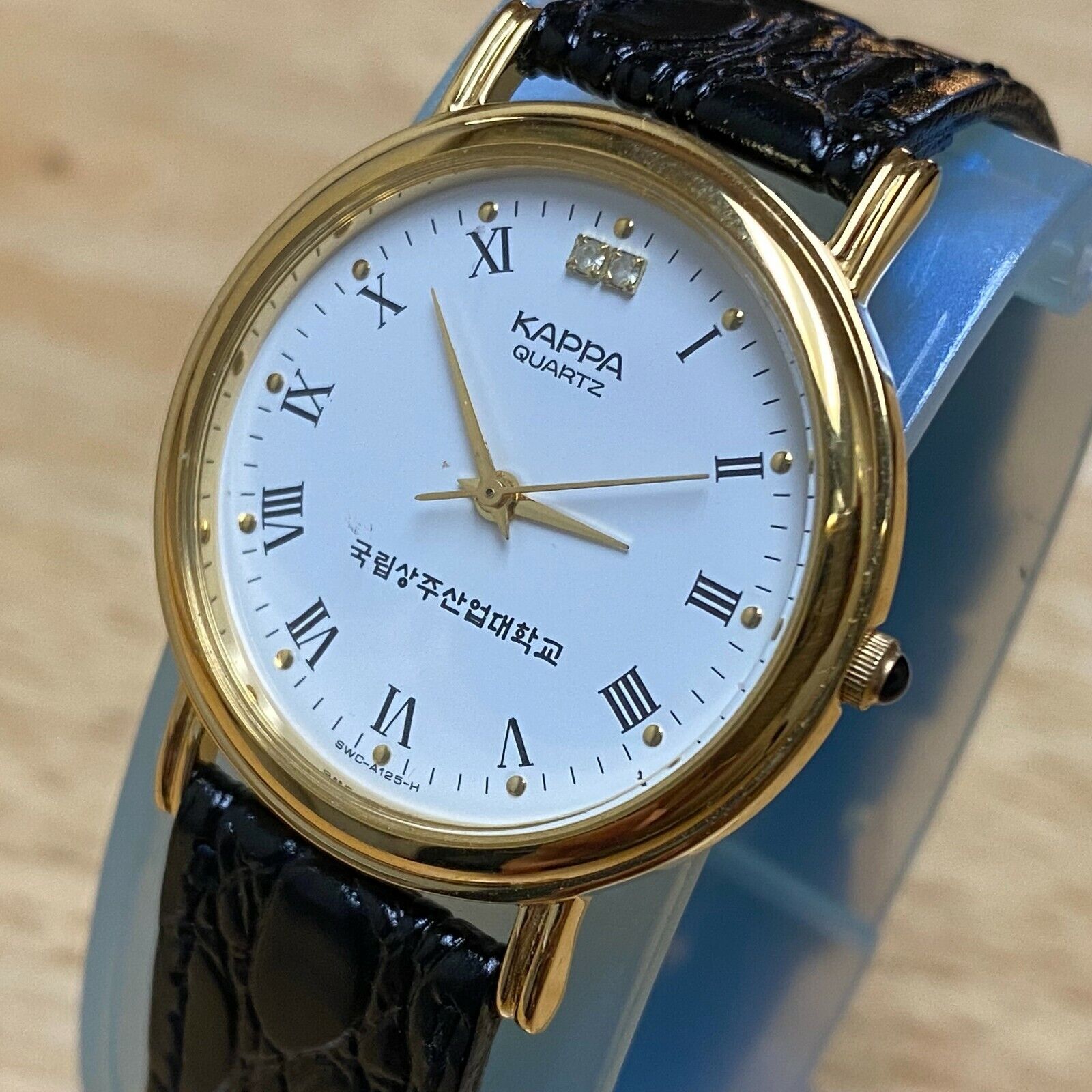 Unused VTG Samsung Kappa Men Gold Plated Korean Analog Quartz Watch~New Battery