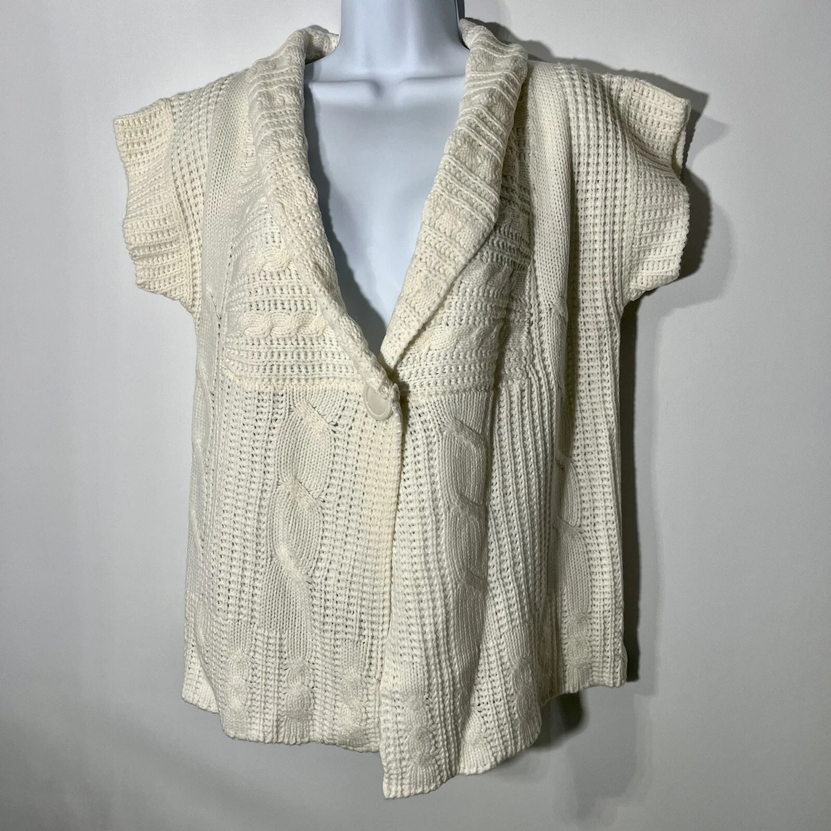 White short sleeve cardigan sweater sale
