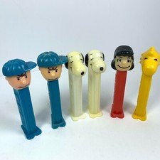 Set of 6 Peanuts Gang Pez Dispensers Charlie Brown Lucy Snoopy Woodstock Vintage