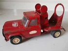 Vintage 1960s Red Tonka Pressed Steel Jeep Cement Mixer Toy Truck No Tub