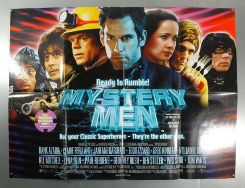MYSTERY MEN - BEN STILLER / JANE GAROFALO - ORIGINAL UK QUAD FILM POSTER - Bild 1 von 1