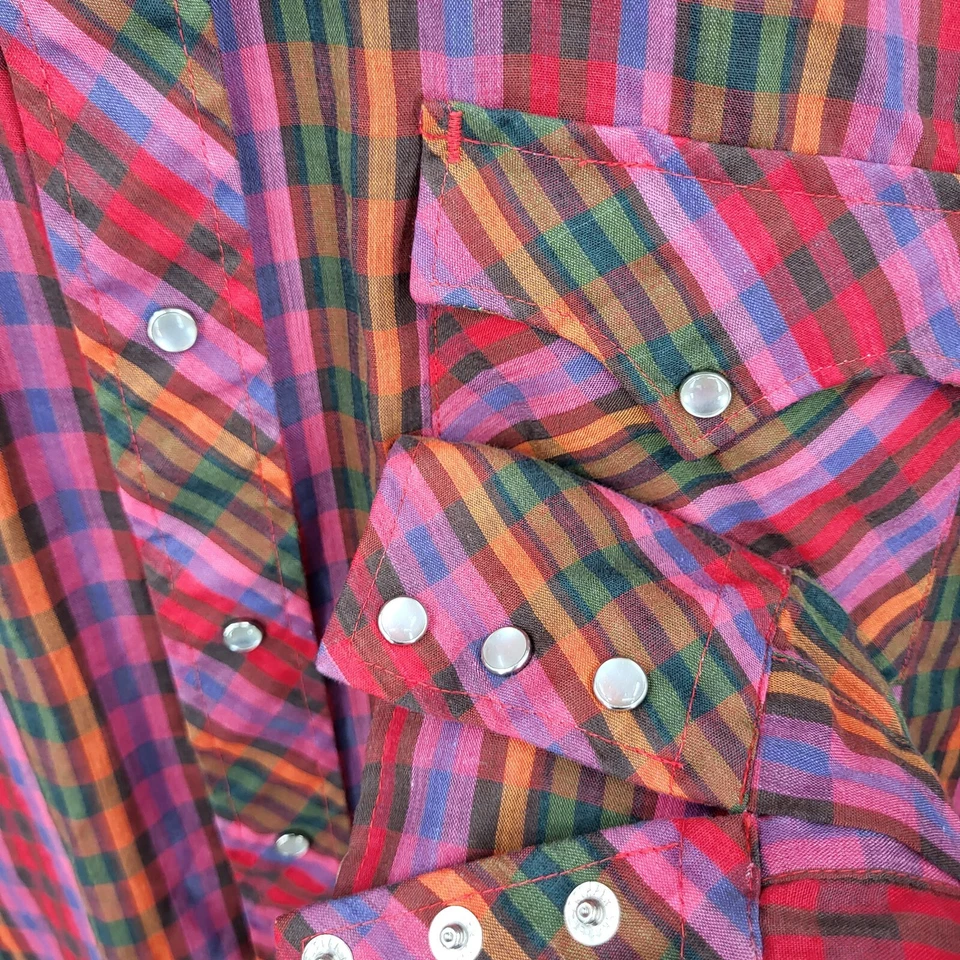 Champion Western Shirt Mens Large Striped Pearl Snap Cowboy Rodeo Vintage 70s - Image 3 of 4