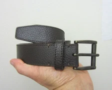Will Leather Goods Men's Dark Brown "Espresso" Pebble Leather Belt 34 #29158 EUC