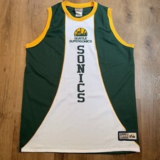 Vtg Seattle Supersonics Jersey Sonics NBA Hardwood Classics Majestic Mens Large