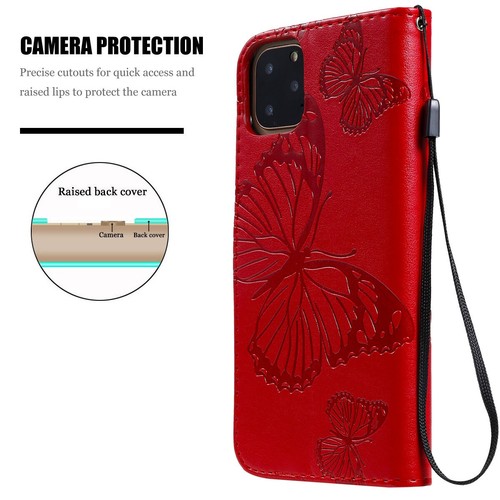 For Apple iPhone 12 Flip Leather Butterfly Girls Card Case Hold Cover - Picture 51 of 72