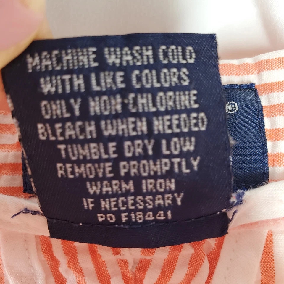 Pantalones Cortos Chinos Para Hombre John Blair Naranja y Blanco Estilo Seersucker Talla 40 Foto 4 de 4