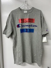 $30 NEW! CHAMPION size XL  Red Blue Foil Logo mens USA gray t-shirt