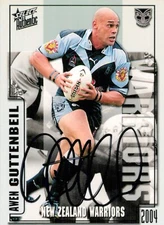 Signed 2004 New Zealand Warriors NRL Select Authentic Card - Awen Guttenbeil