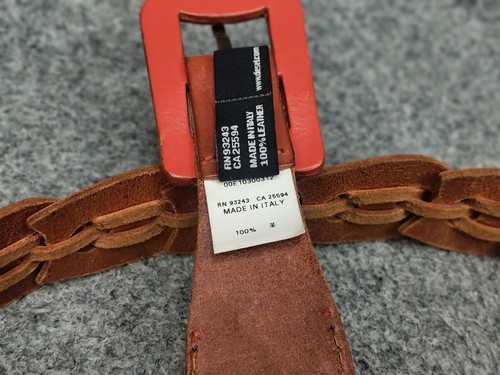Vintage Diesel Brown Leather Braided Orange belt Y2K Style - Picture 13 of 13