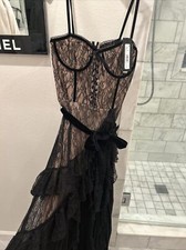 Alice + Olivia Arwen Victorian Lace Black Gown Dress Size 4 NWT $1195