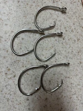 5 Mustad 20/0 non offset inline circle hooks shark tuna halibut grouper fishing