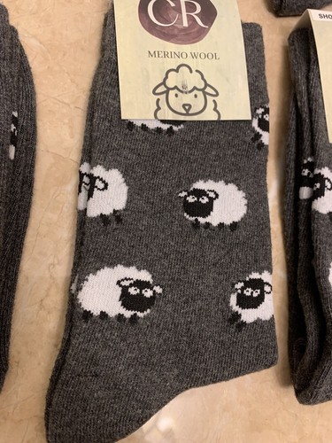 6 Pairs Top Quality Ladies Merino Wool Socks, Cute Pattern, Grey 2-8, AU Stock - Picture 5 of 6