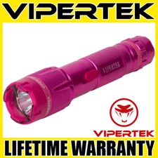 VIPERTEK Stun Gun VTS-T03 PINK Metal Rechargeable LED Flashlight