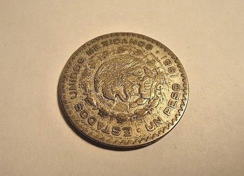 MONEDA DE DÓLAR MEXICANA DE COLECCIÓN 1961 UN PESO - Imagen 12 de 12