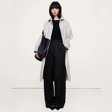 NWT! Banana Republic Black SOHO High-Rise Wide-Leg Wool Pant - Size 8 petite