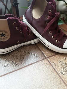 maroon leather converse high tops