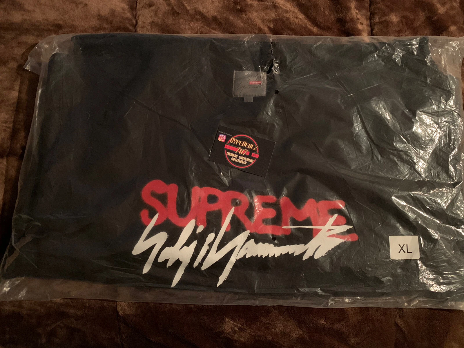 Supreme FW20 Yohji Yamamoto Logo Crewneck Sweatshirt XL Black Box Logo Rare