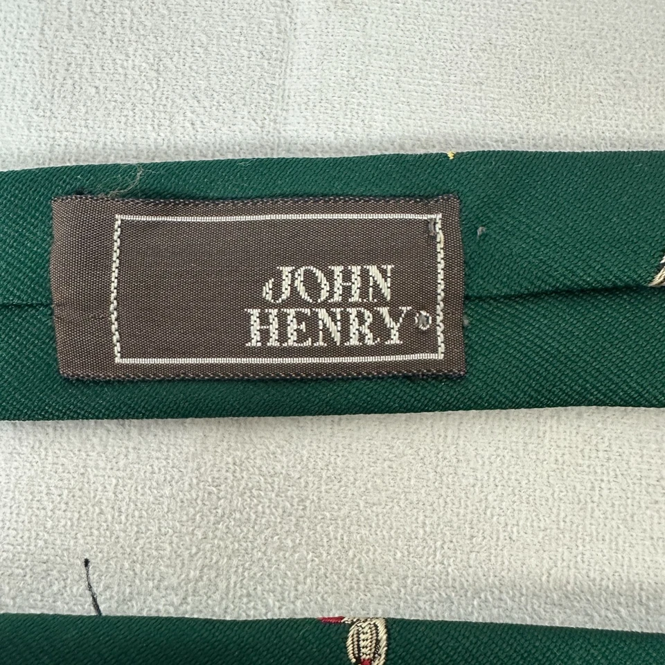 Corbata señuelo patos seda verde John Henry para hombre Foto 3 de 4
