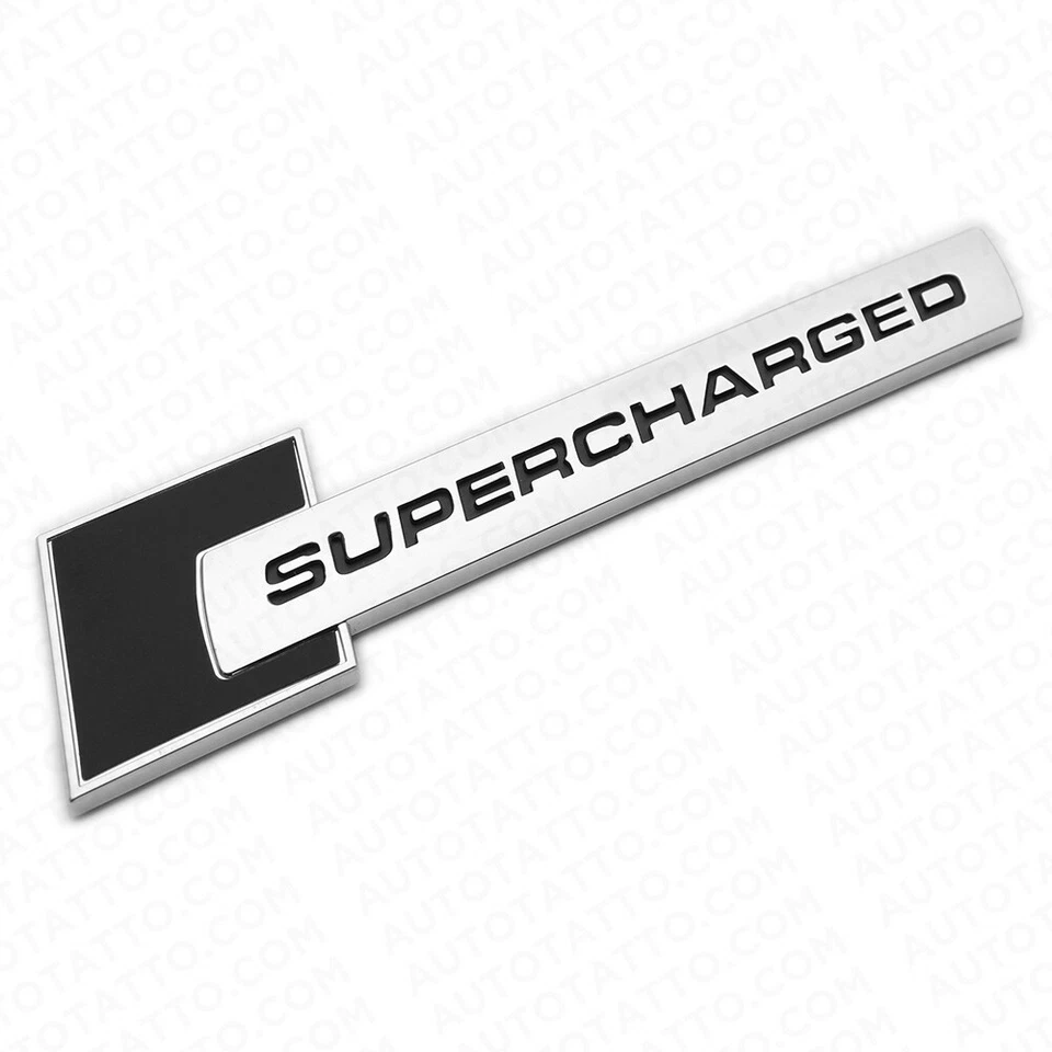 Audi Black Supercharged Side Fender Marker Nameplate Emblem Badge Decorate Sport - Изображение 2 из 4