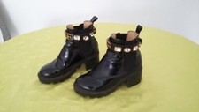 PAIRE DE BOTTINES GUCCI CHELSEA AUTHENTIQUES CUIR NOIR BOTTES AVEC STRASS T 37