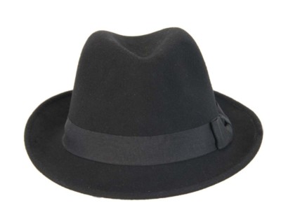 Black mens felt fedora jazz blues brothers hat. Felt Homburg  display picture 1