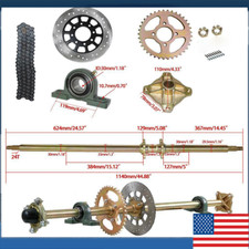 Go Kart 44.8" Rear Live Axle Kit Sprocket Brake Disc Wheel Hub Pillow Blocks NEW