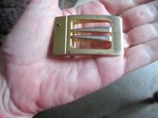 Gold Belt Buckle w Silver Accent NEW Never Used MADE IN SPAIN