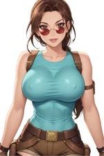 Lara Croft TR Waifu Weatherproof Anime Sticker 6" Car Decal