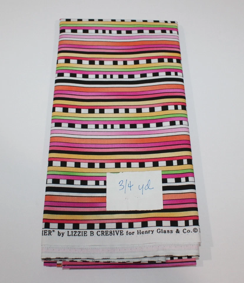 3/4 of a Yard of "Hip Happier" 100% Cotton Fabric by Lizzie B - Image 2 of 2