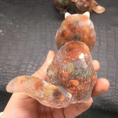 Natural Colourful Gravel Crystal Chips Quartz Resin Filled Cat Healing Decor 1Pc - Picture 3 of 16
