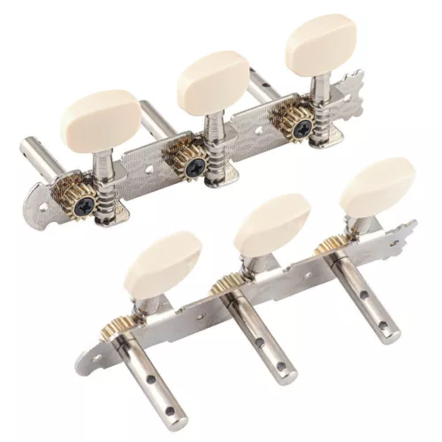 Classical Guitar Chrome Silver Tuning Pegs Machine Head 3L 3R lnline 1:15 Tuners