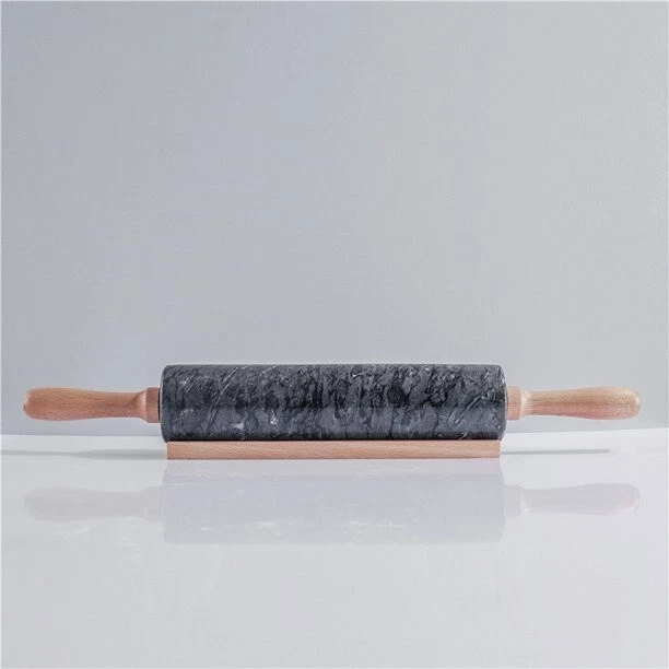 10-Inch Barrel Marble Rolling Pin with Wooden Cradle, Black
Opens in a new window or tab