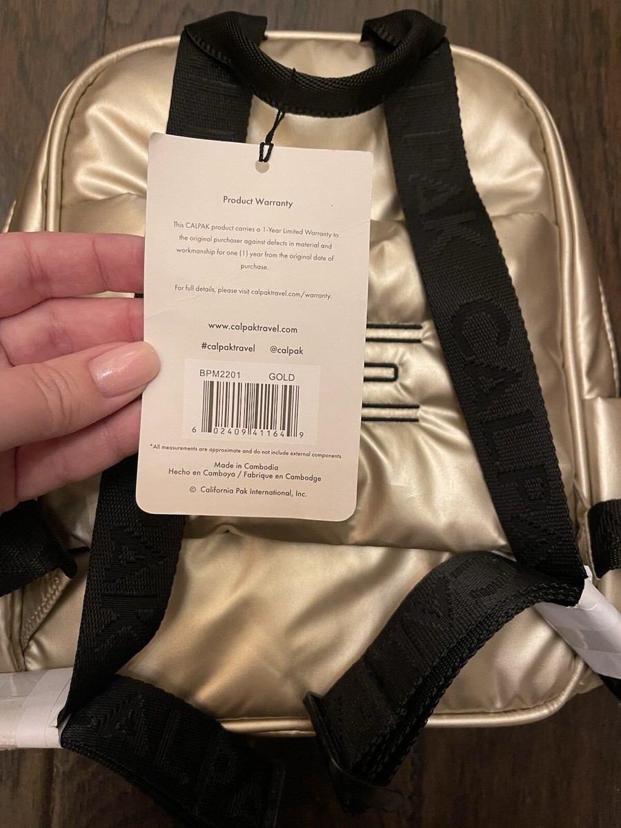 NWT Calpak Luka Mini Backpack Gold Size 10.75x8.75x4.5 | eBay display picture 2