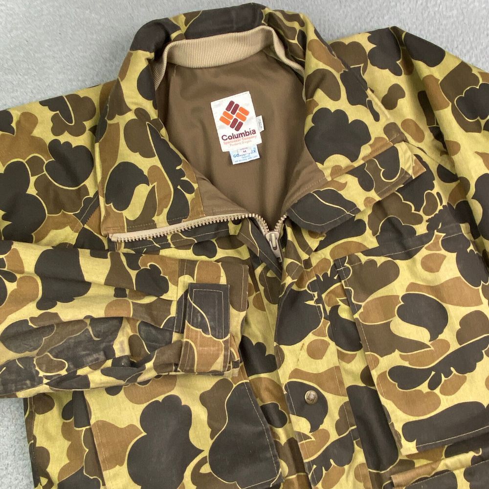 Vtg 80s Columbia Frogskin Jacket Mens Medium Duck Camo Hunter USA