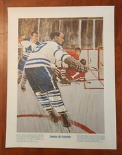 1962 Dick Duff Leafs Cup Prudential Great Moments in Canadian Sport VTG Print