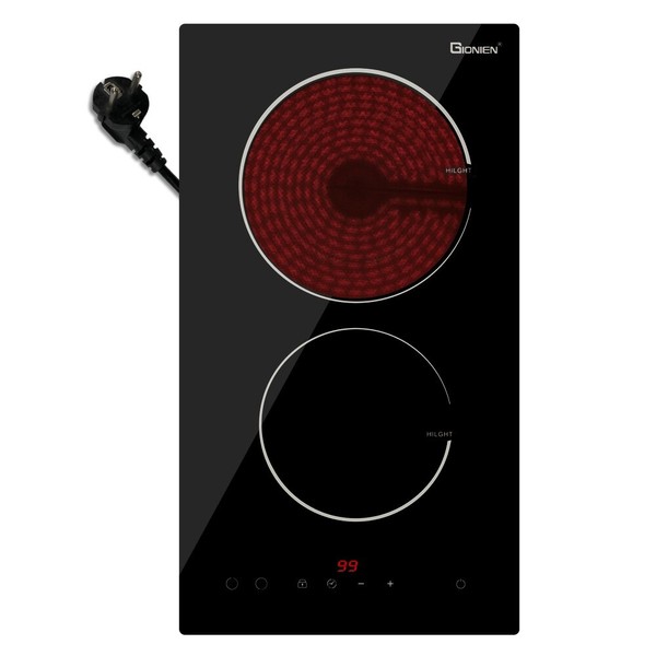 GIONIEN vitrocerámica placa 2 placas placa de cocina autosuficiente doble placa enchufe