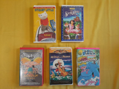 Lot Of 5 Kids VHS Stuart Little Hey Arnold Snow White Pink Panther Z9-4