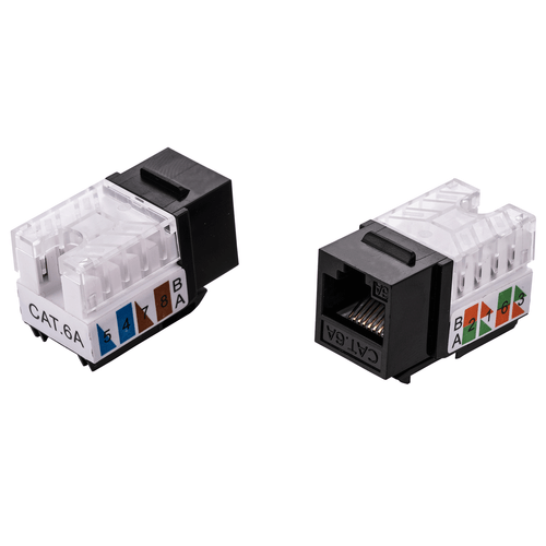 Cat6A Keystone Jack Network 45 Degree RJ45 White Blue Black Green Punch Down lot - Picture 17 of 24