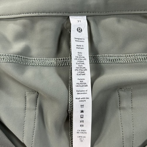 Pantalones Lululemon City Elegantes Slim-Fit HR Verde Oliva Talla 31 - Imagen 4 de 9