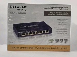 Netgear ProSAFE 8 Port Gigabit Ethernet Switch Plug-n-play Connectivity GS108