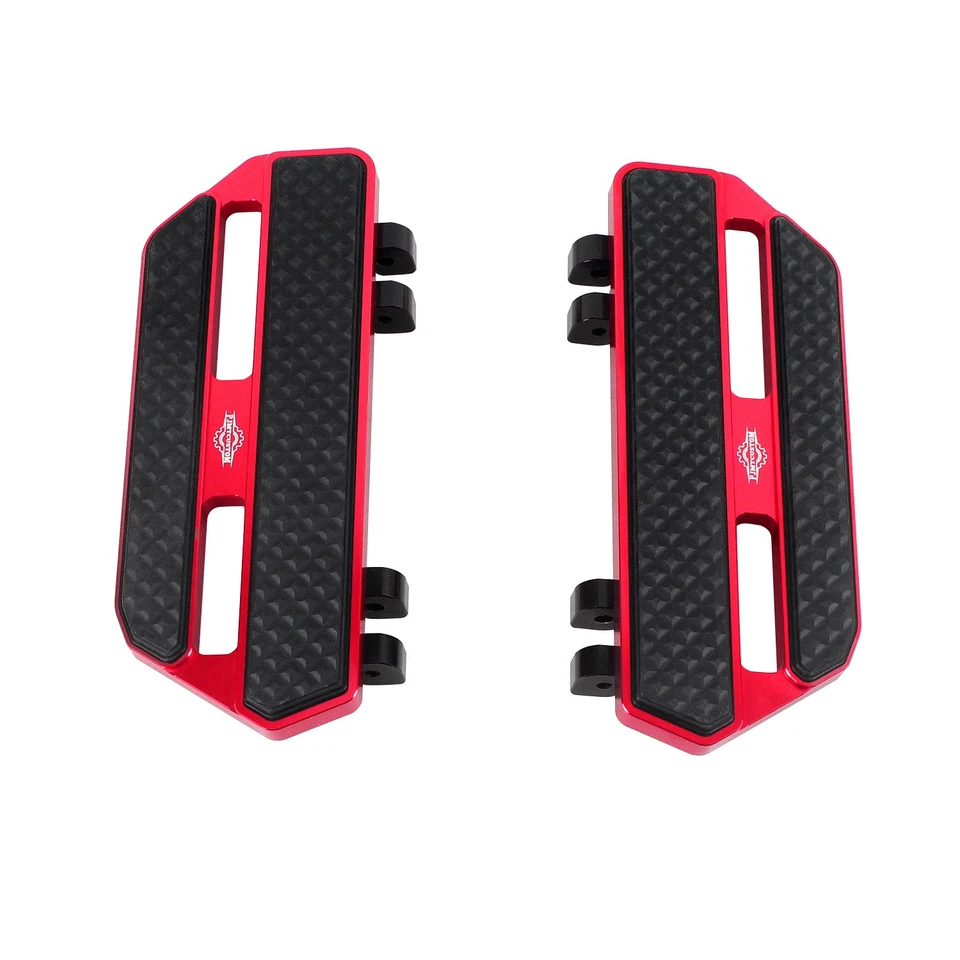 Red Small Rider Floorboards for Harley 86-23 Touring Road Street Glide FLHR FLHT Foto 3 de 4