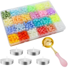 1206Pcs Assorted Color Wax Seal Bead, 24 Colors Cute Wax Stamp Beads for Envelop