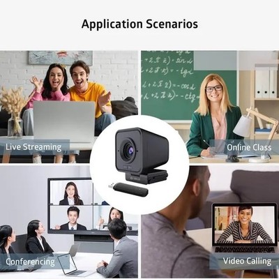 TOALLIN 1080P HD Wireless Webcam for PC Noise-cancelling Built-in microphone New