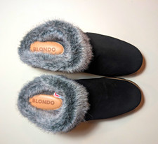 Blondo Karoline Women  s Suede Mule Faux Fur Water Resistant Size 7M NWT