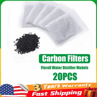 20 Packs Activated Carbon Charcoal Filters For Water Distiller Hygiene US