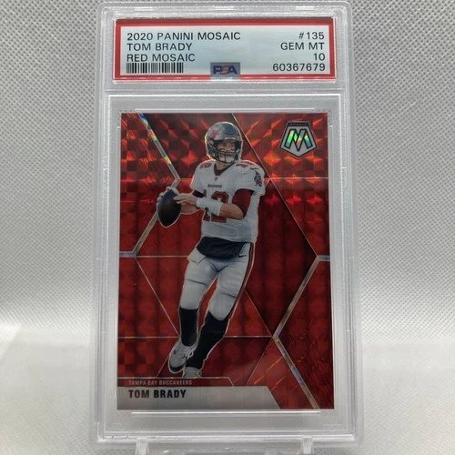 2020 Panini Mosaic Tom Brady #135 Red Mosaic Prizm PSA 10 GEM MINT ~ Buccaneers