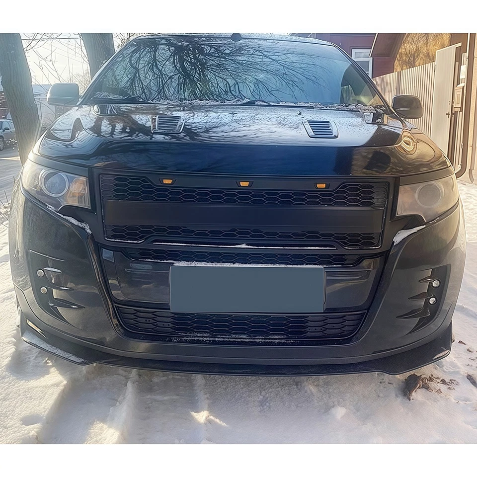 Rejilla delantera negra apta para Ford EDGE 2011-2014 con luz LED parrilla de parachoques Foto 2 de 4