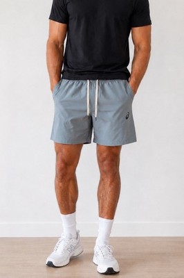 $40 Asics Men's Contrast Performance Training Shorts 7''- Slate -Medium-New Tags